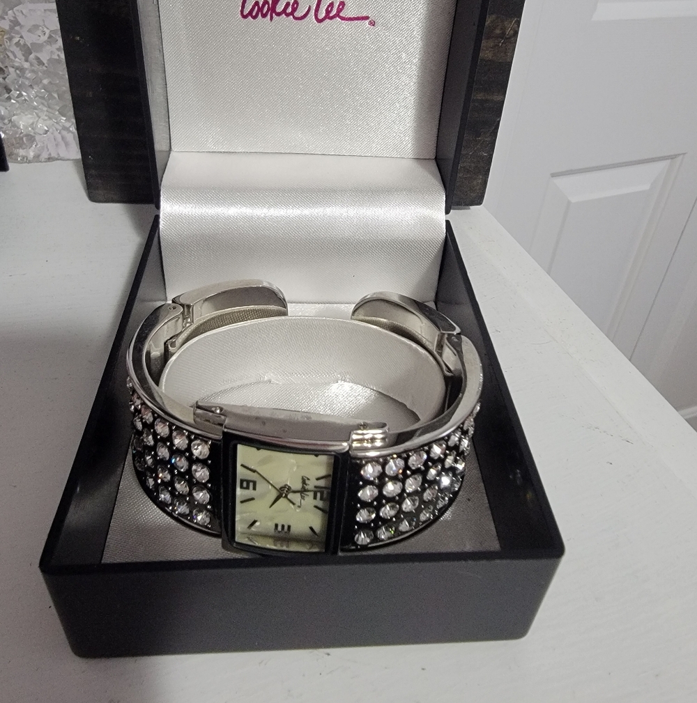 Cookie Lee Silver Crystal Watch
